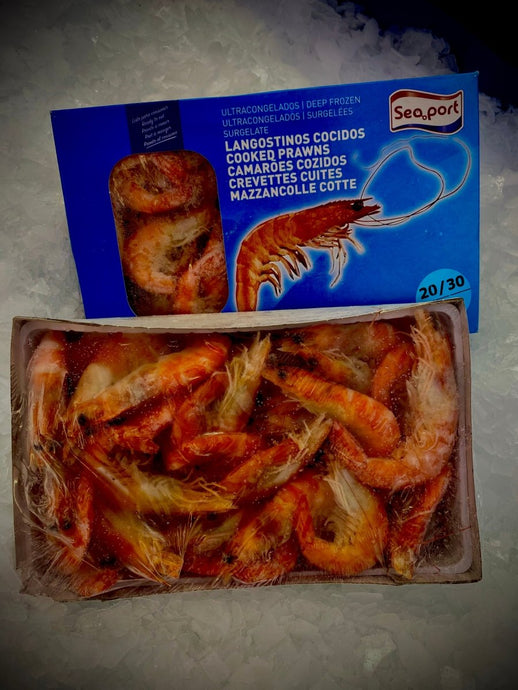 Frozen cooked crevettes (per box) (net weight 900g) - Marisco Fish Ltd Cornwalls finest seafoodsShellfish