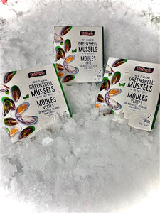 Talley's New Zealand Greenshell Mussels in the half shell 800g. Sold by Marisco Fish - Cornwall's finest seafood.
