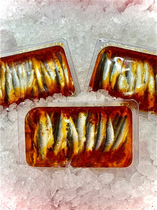 Luxury Oriental anchovies with chilli marinade - Marisco Fish Ltd Cornwalls finest seafoodsAnchovies